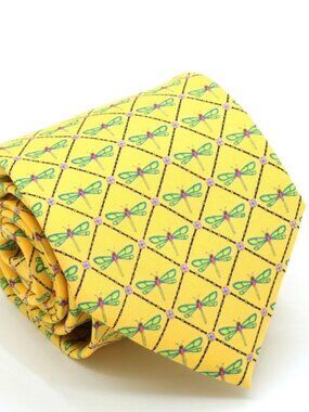 Ferrecci DragonFly FireFly Yellow Necktie with Handkerchief Set